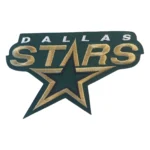 Dallas Stars Green Gold Star Wordmark Logo Patch
