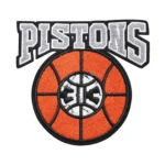 Detroit Pistons "313" Orange Basketball Logo Patch