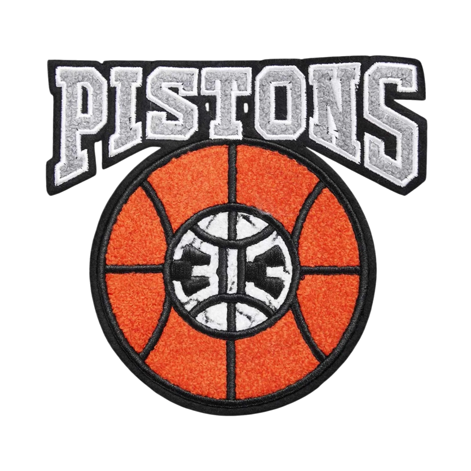 Detroit Pistons "313" Orange Basketball Logo Patch