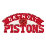 Detroit Pistons Rero Script Basketball Logo Patch