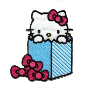 Hello Kitty in Blue Striped Gift Box Patch