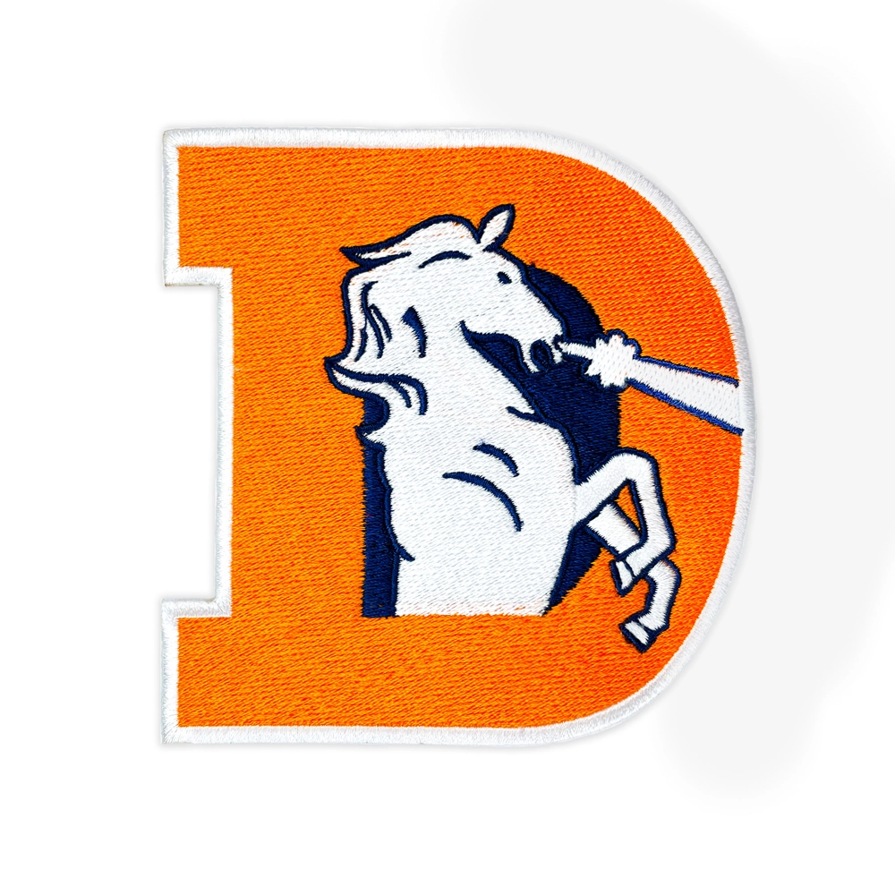 Denver Broncos Orange Letter D Logo Embroidered Patch