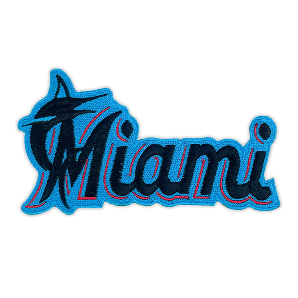 Miami Marlins teal script logo patch