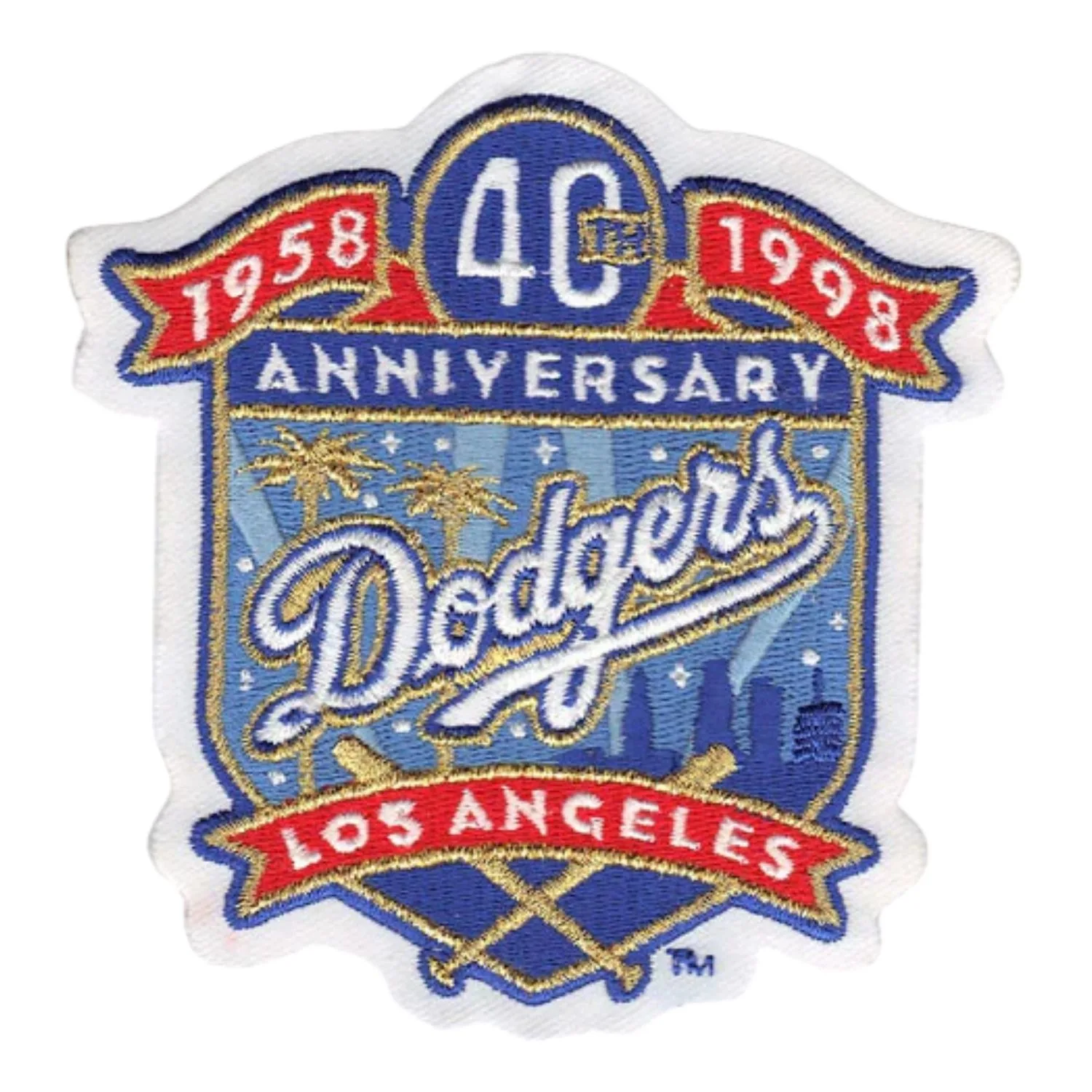 LA Dodgers 40th Anniversary Stadium 1958-1998 Patch