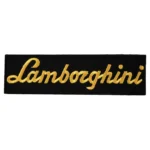 Lamborghini Gold Script Logo Rectangular Patch
